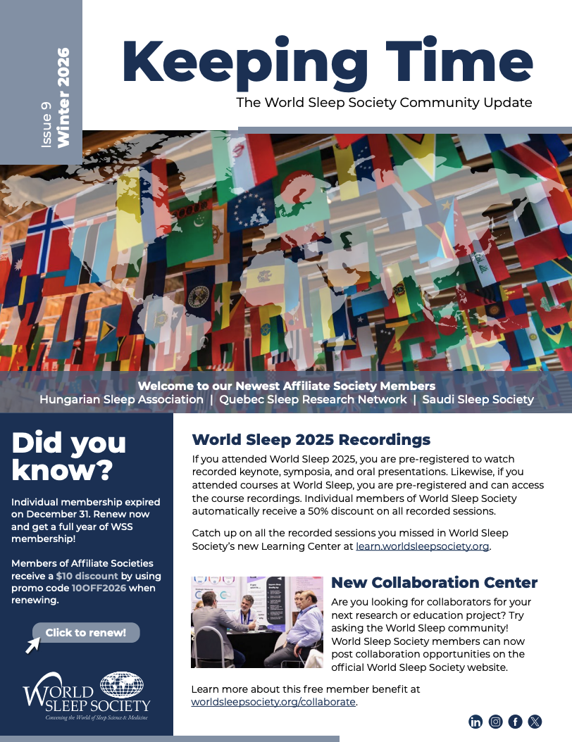 World Sleep Society disponibiliza nova edição da 